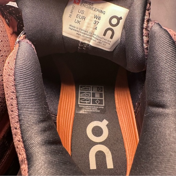 ON Cloud Hi Edge Shoe - Women's Blush/Storm, size 6W - Picture 9 of 11